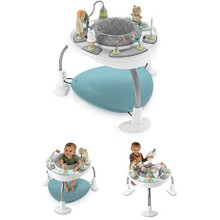 Ingenuity, Baby Activity Centre Jumper & Play Table 2-in-1 Spring & Sprout, First Forest, 11 Activities with Lights & Sounds, Development of Motor