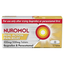 Nuromol Pain Relief Tablets, Paracetemol and Ibuprofen, Pack Of 12