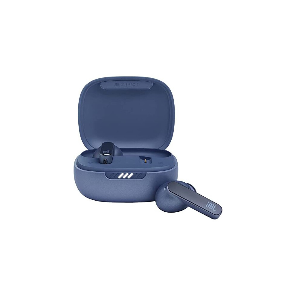 JBL Live Pro 2 TWS Earphones, In Ear, Noise Cancelling Bluetooth Earphones with 40 hours of Battery Life, Water Resistant Blue
