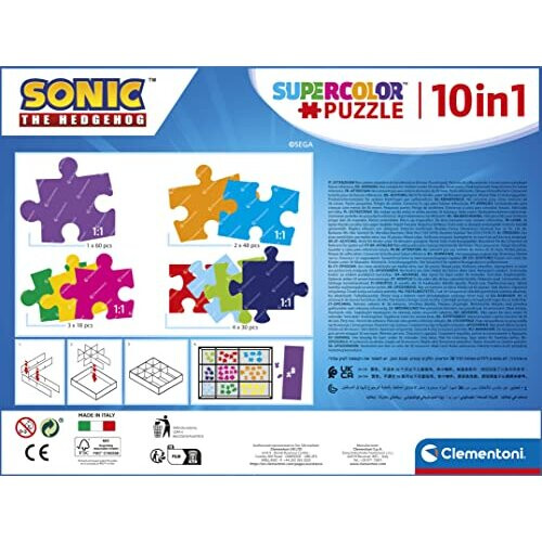 Clementoni 10-i-1 Super Color Sonic-puslespil 2