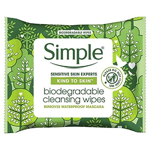 Simple Simple Biodegradable Cleansing Face Wipes, Pack of 25