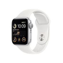 Apple Watch SE (2nd generation) (GPS, 40mm) Smart watch - Silver Aluminium Case with White Sport Band - Regular. Fitness & Sleep Tracker, Crash
