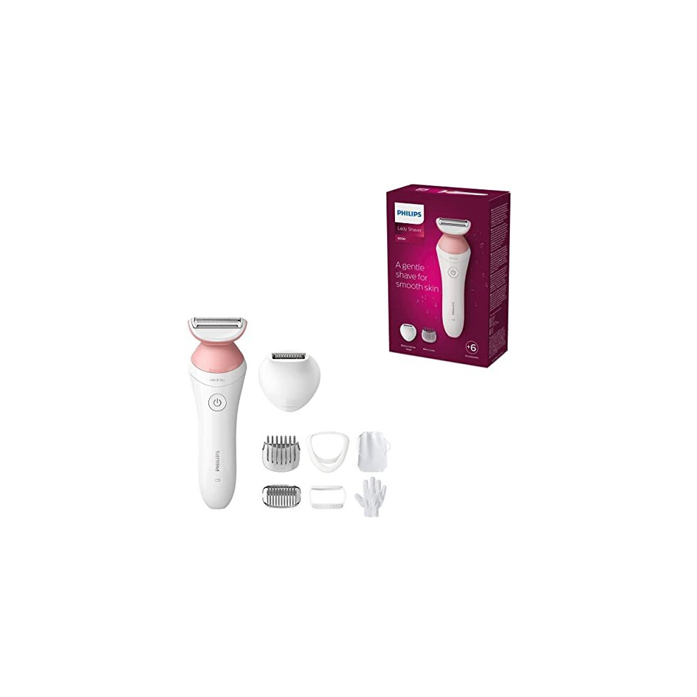 Philips Lady Shaver Series 6000 Brl146/00 Cordless With Wet And Dry Use, White