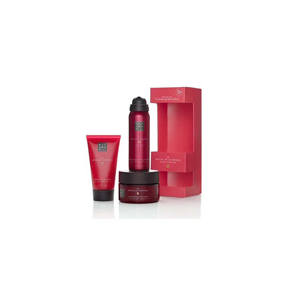 RITUALS Gift Set For Women from The Ritual of Ayurveda, Trial Set - With Indian Rose & Sweet Almond Oil - Soothing & Nourishing Properties
