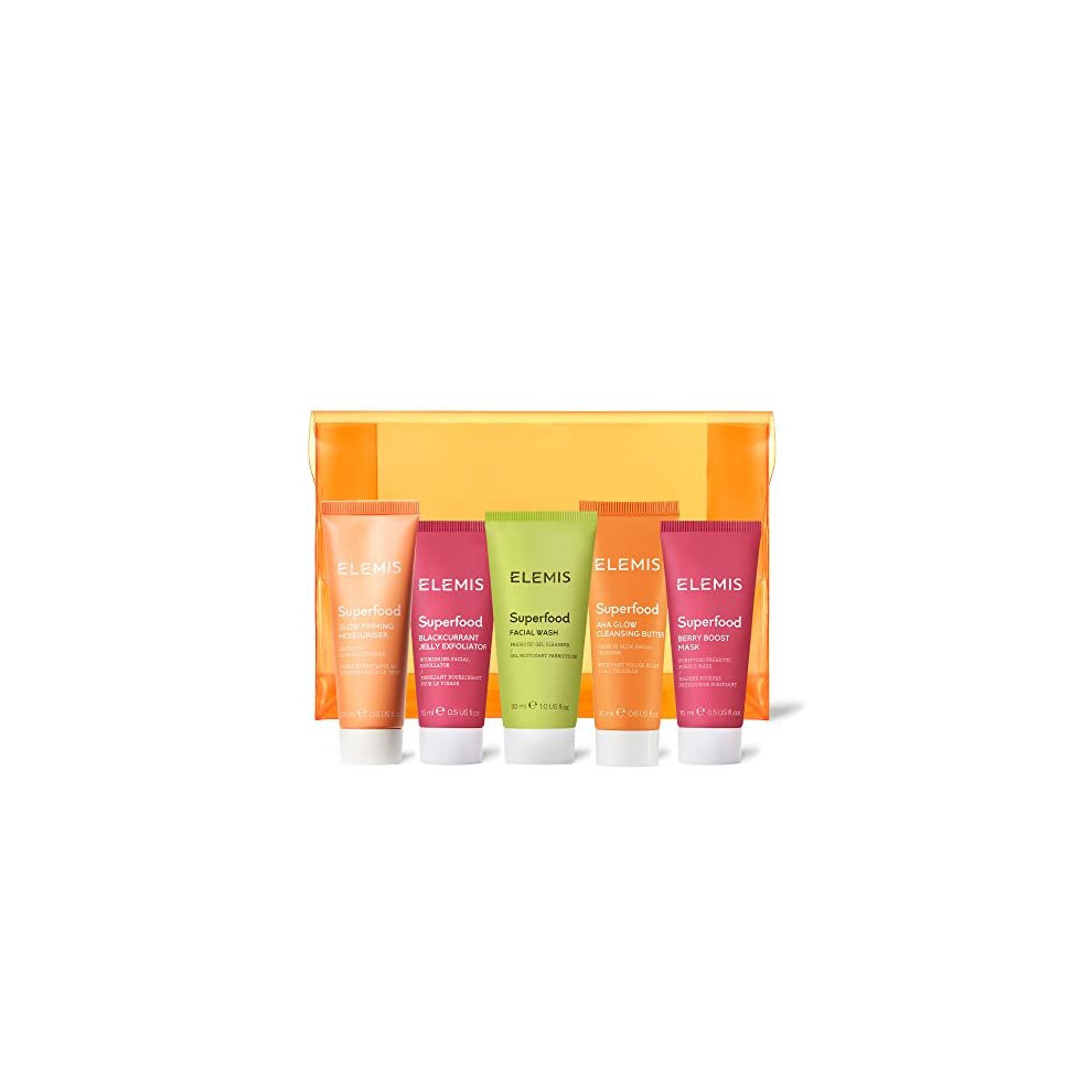 ELEMIS Superfood Skin Radiance Essentials, 5-Piece Daily Glow Routine Packed with Balancing Prebiotics and Superfoods, Gift Set Includes: Vitamin-Rich