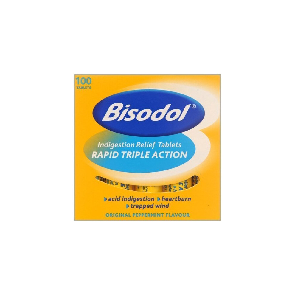 Bisodol Triple Action 100 Indigestion Relief Tablets