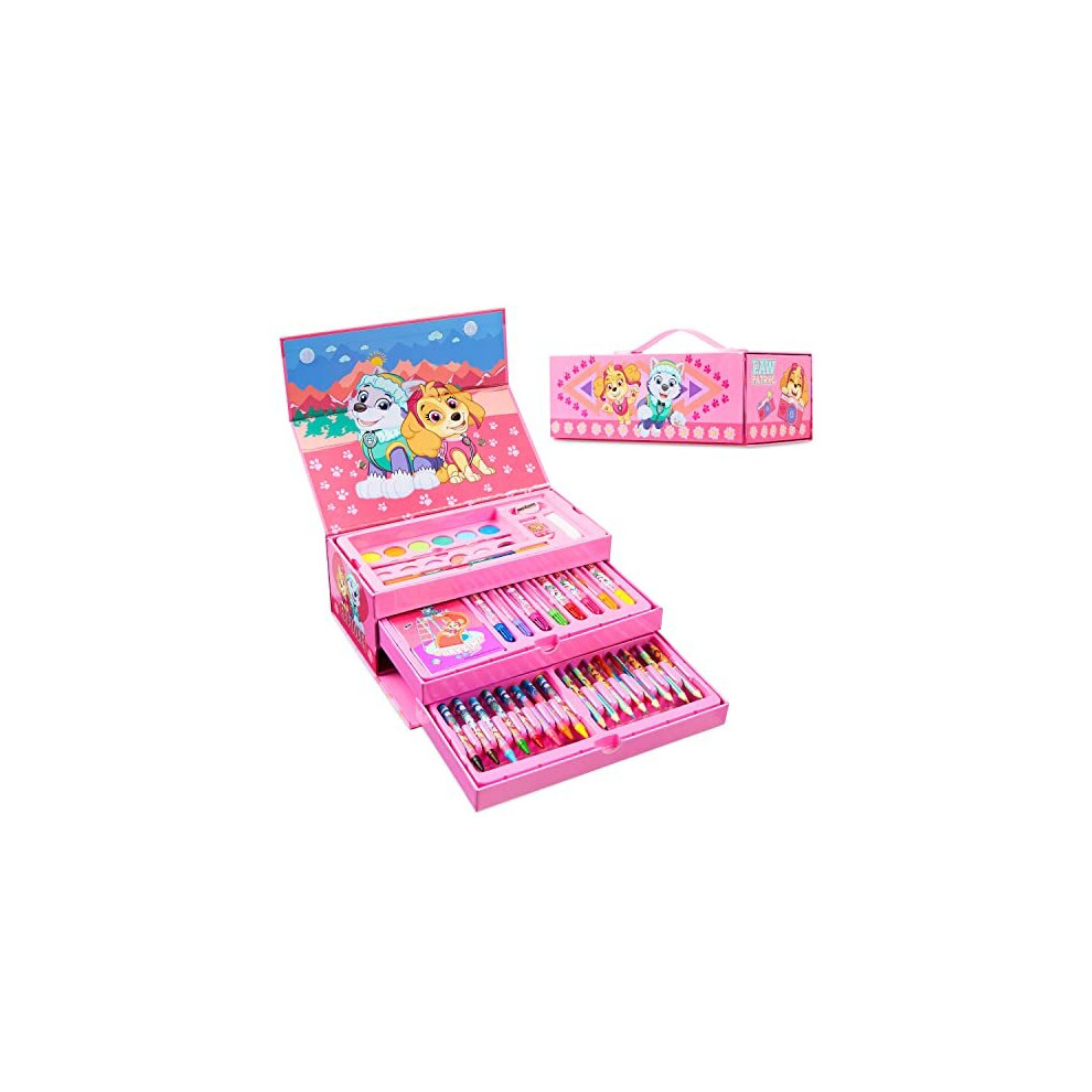 Paw Patrol Art Set, Colouring Sets for Children, Over 40 Art Supplies for Kids (Pink)