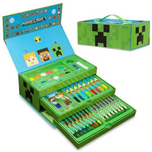 Minecraft Art Set for Kids: 40+ Art Supplies in One Carry Case, Includes Mini Colouring Book (Ages 3+)