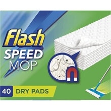 Flash Speedmop Dry Pads Refills, 120 Pads (40 x 3 Pads), Floor Cleaner, Trap & Lock Away Dust, Dirt & Hair In No Time