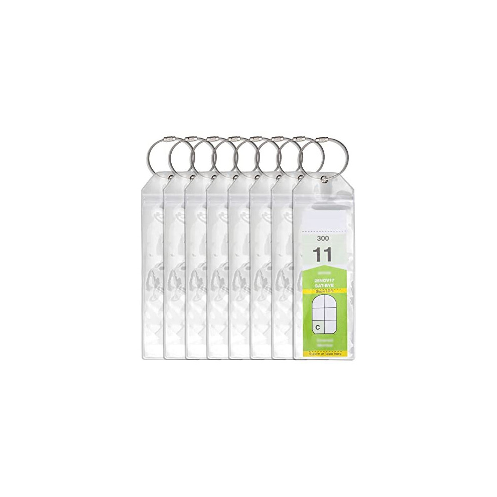 Temlum 8 Pcs Cruise Luggage Tags Holder with Zip Seal & Steel Loops, Waterproof Clear Luggage Tags Cruise Accessories (20 x 6.4cm)