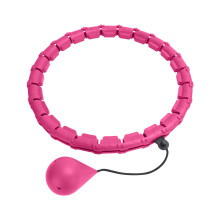 (Pink) 24 Knots Fitness Smart Hula Hoop Detachable Hoops