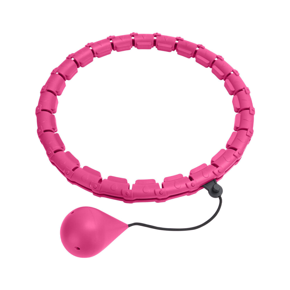 (Pink) 24 Knots Fitness Smart Hula Hoop Detachable Hoops Pink