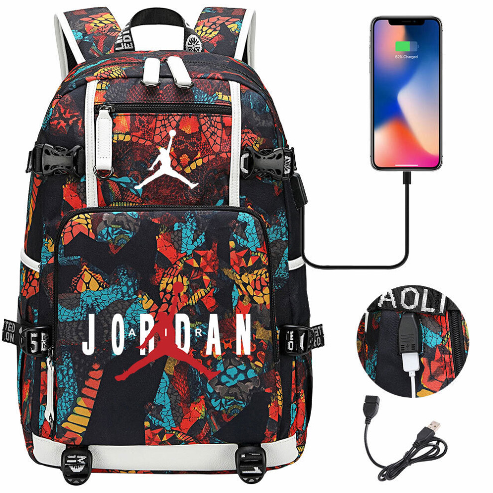 USB large-capacity student schoolbag Jordan - Printed 1