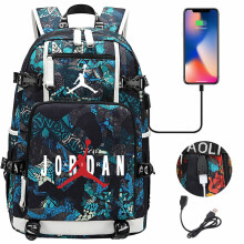 Mochila escolar USB de gran capacidad Jordan - Impreso 3