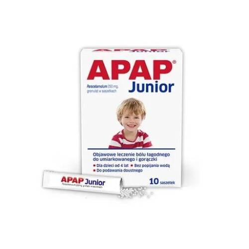 Apap Junior, for children from 4 years of age 250 mg granules, 10 ...