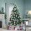 Living And Home Artificial Green Flocked Full Christmas Tree with Stand 1.8m 1
