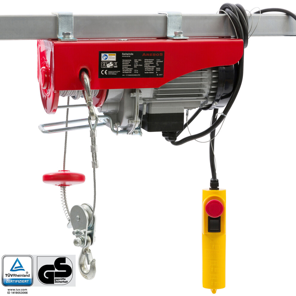 Arebos Electric Cable Winch Motor Winch Cable Hoist Winch 100-200 Kg