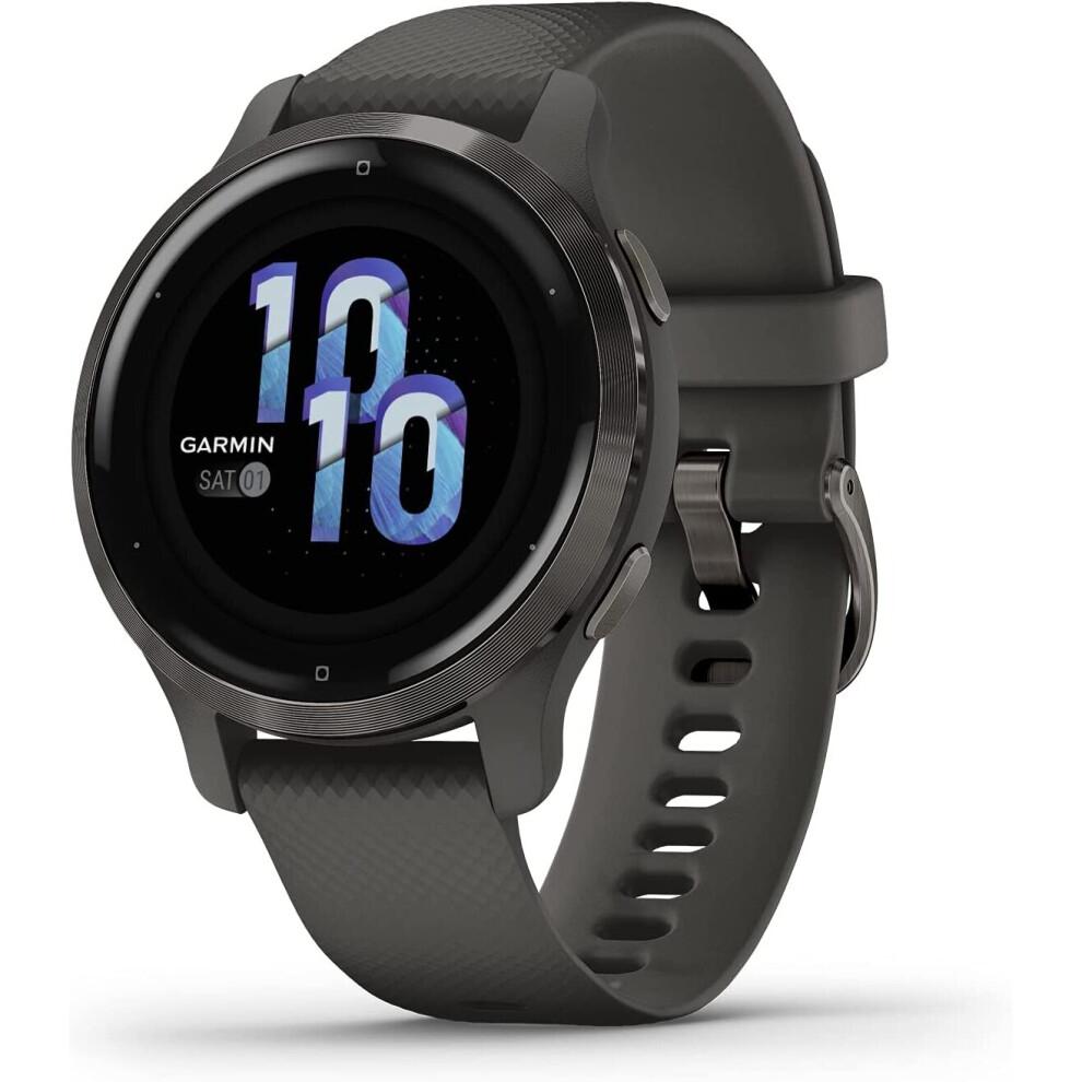 Garmin Venu 2S, Smaller-sized GPS Smartwatch with Advanced Health Monitoring and Fitness Features, Slate Bezel with Graphite Case and ..