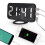 (Black and White) Digital Alarm Clock Desktop Mirror Surface Clock With Dual Usb Led Display For Office Home 1