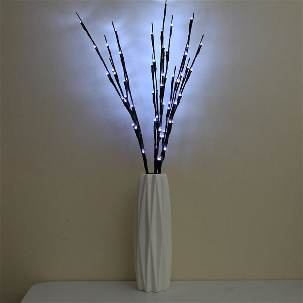 (White) 20 Bulbs LED Willow Branch Lamp Artificial Branch Willow Twig Vase Lights Battery Powered