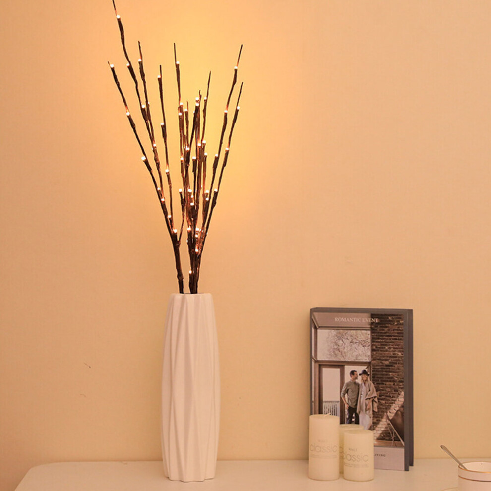 (Warm White) 20 Bulbs LED Willow Branch Lamp Artificial Branch Willow Twig Vase Lights Battery Powered