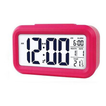 (Rose Red) Digital Alarm Clock Smart Bedside Night Light With Temperature Snooze LcdDigit Display