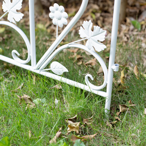 (White) 5pcs Garden Iron Fence Rustproof Dog Barrier 2