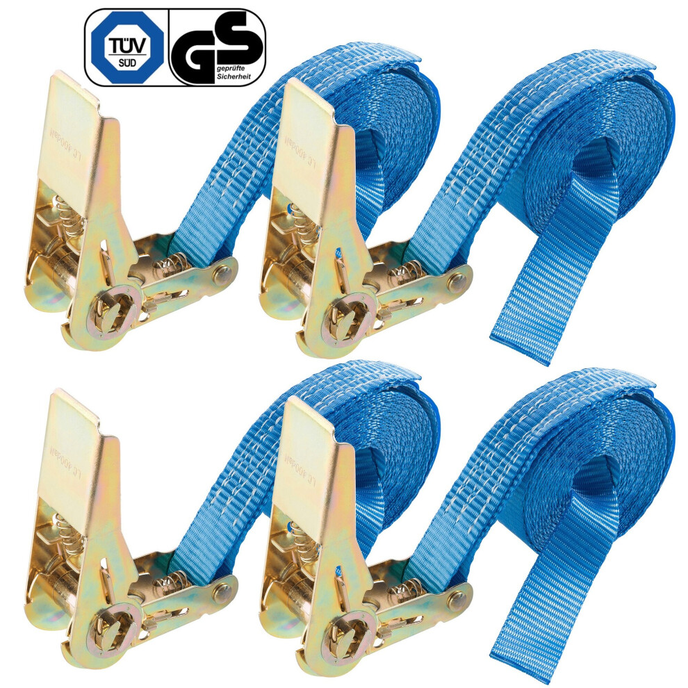 AREBOS tensioning belt | hard belt | lashing belt | ratchet tensioning belt | one-piece 4m 800daN | 4-pack