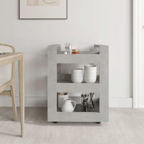 VidaXL (Concrete grey) vidaXL Kitchen Trolley Engineered Wood Organiser Trolley Rack Multi Colours 2