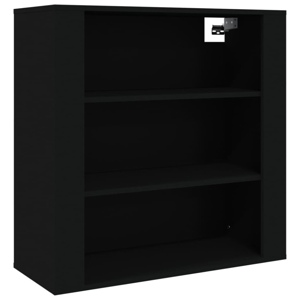 Vidaxl (Black) Wall Cabinet Hanging Storage Cabinet Wall Cupboard Engineered Wood Black