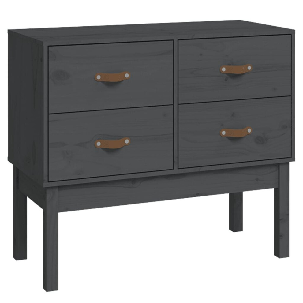 Vidaxl (Grey) Solid Wood Pine Console Cabinet Home Sideboard Highboard Multi Colours