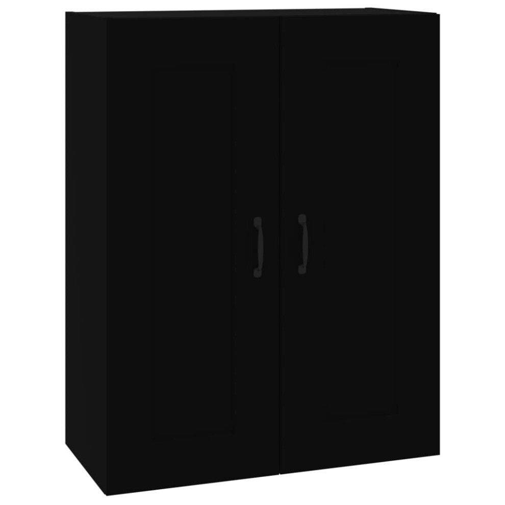 (Black) vidaXL Hanging Wall Cabinet Storage Cabinet Wall Cupboard Floating Cabinet