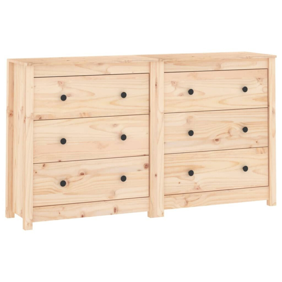Vidaxl (Brown) Solid Wood Pine Sideboard Side Cabinet Home Organiser Multi Colours