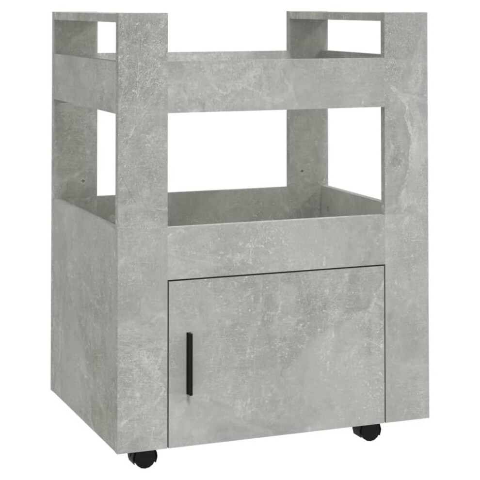 Vidaxl (Concrete ) Kitchen Trolley Engineered Wood Organiser Food Tea Rack Multi Colours Grey
