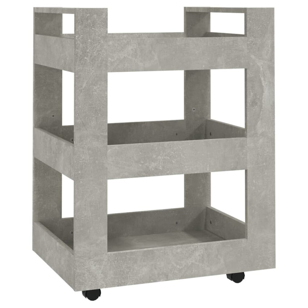 Vidaxl (Concrete ) Kitchen Trolley Engineered Wood Organiser Trolley Rack Multi Colours Grey