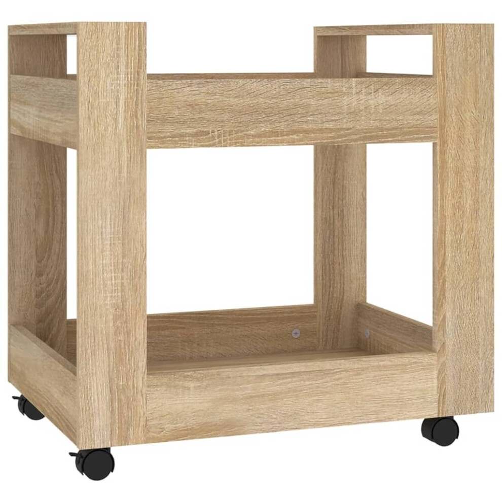 Vidaxl (Sonoma Oak) Desk Trolley Engineered Wood Under Desk Storage Trolley Multi Colours