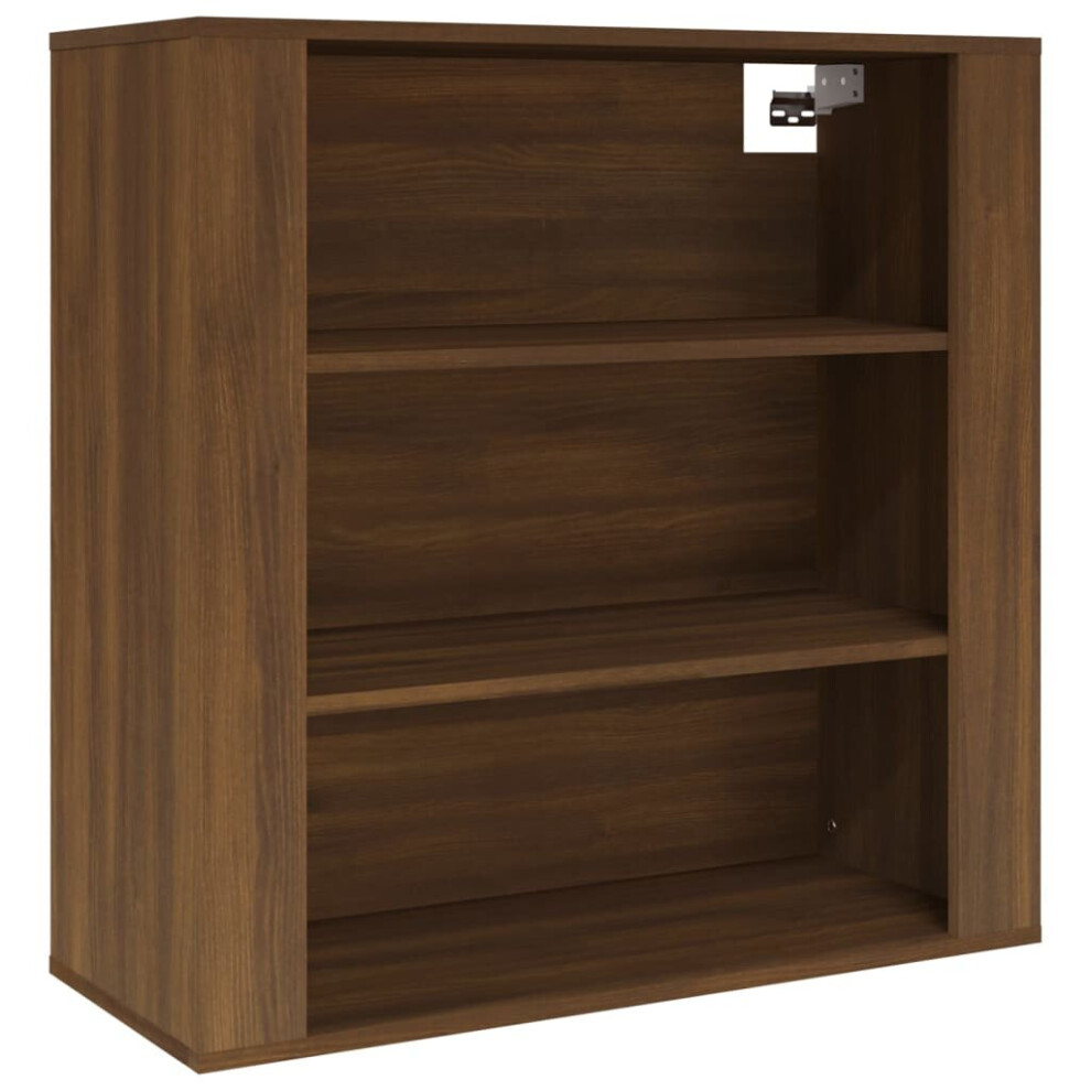 (Brown oak) vidaXL Wall Cabinet Engineered Wood Floating Wall Storage Shelf Multi Colours