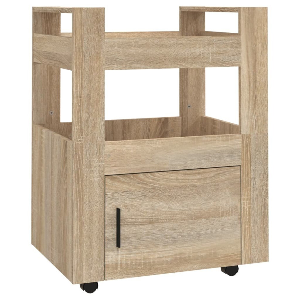 Vidaxl (Sonoma Oak) Kitchen Trolley Engineered Wood Organiser Food Tea Rack Multi Colours