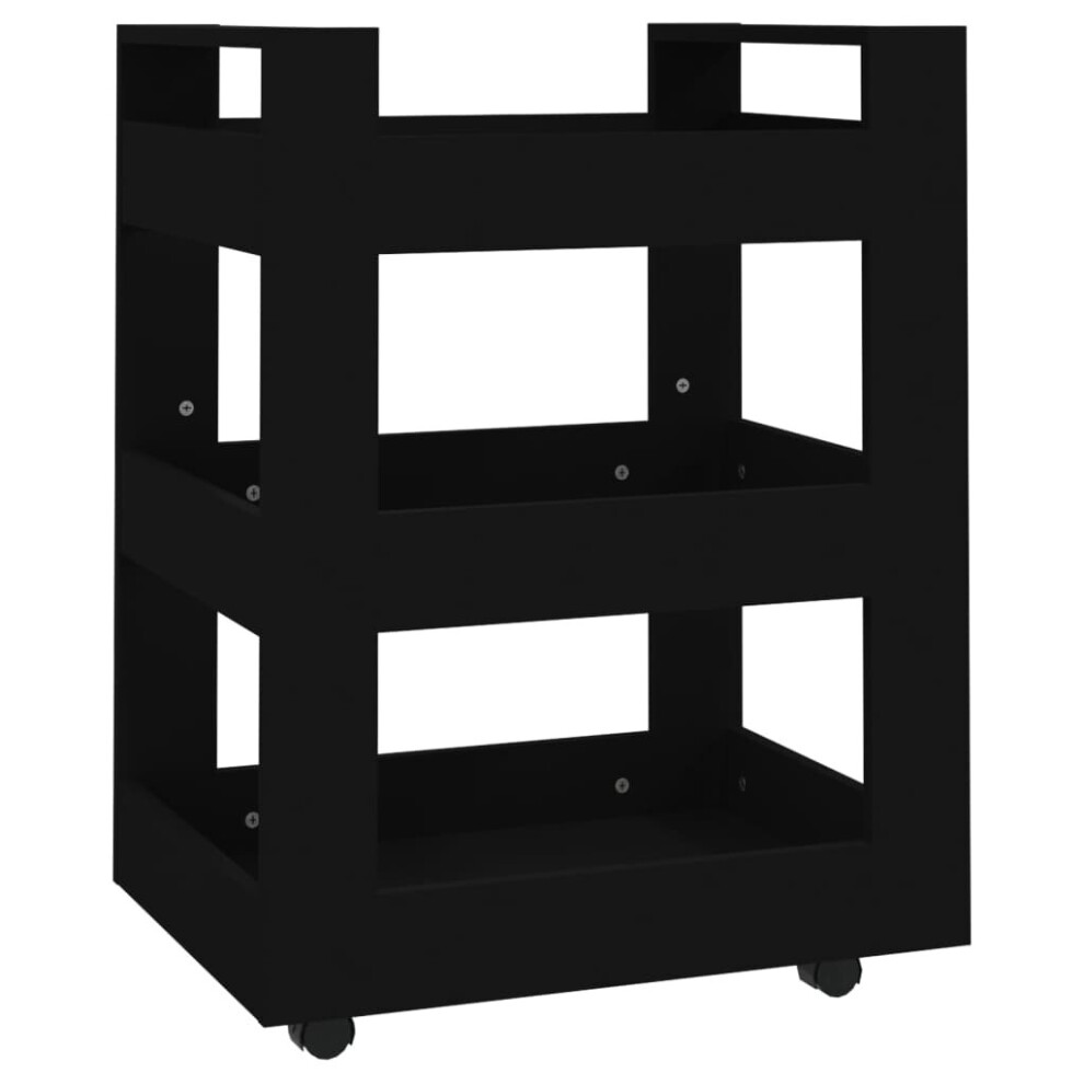 Vidaxl (Black) Kitchen Trolley Engineered Wood Organiser Trolley Rack Multi Colours