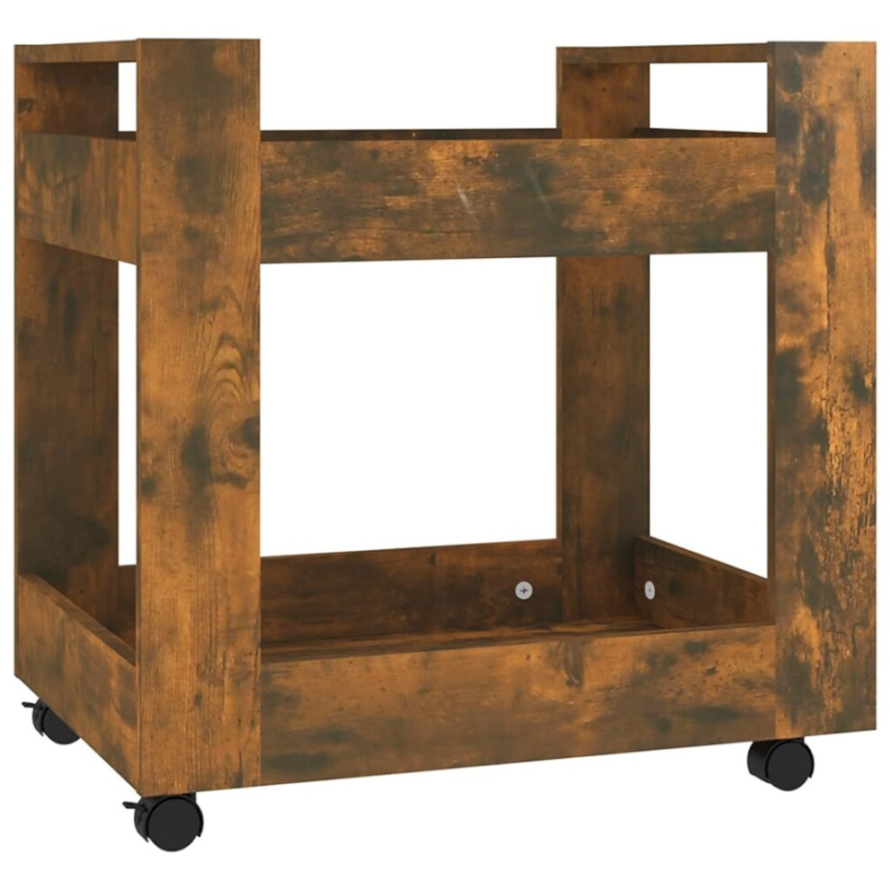 Vidaxl (Smoked Oak) Desk Trolley Engineered Wood Under Desk Storage Trolley Multi Colours