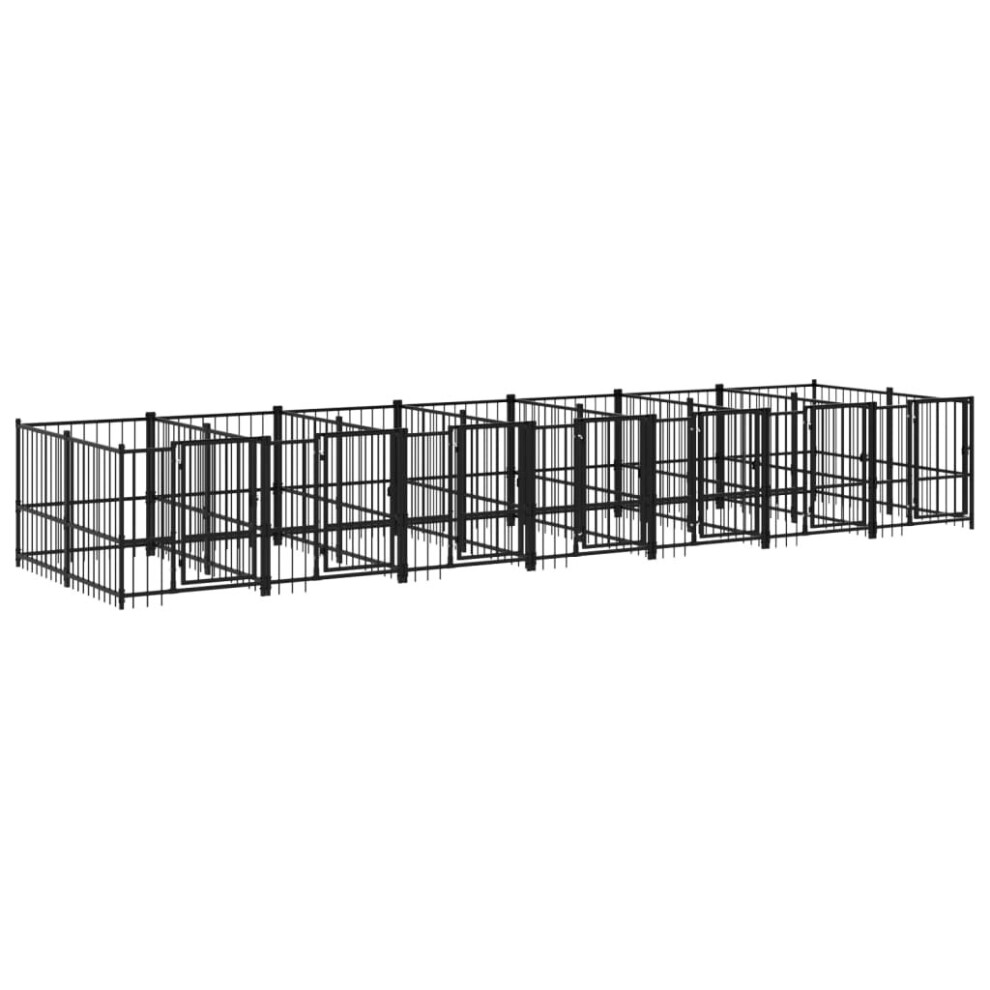 (679 x 193.5 x 100 cm) vidaXL Outdoor Dog Kennel Steel Puppy Crate Pet Cage Enclosure Multi Sizes