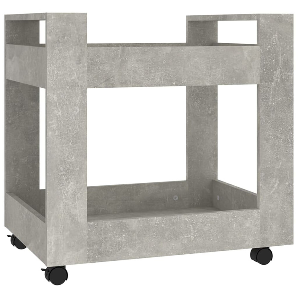 Vidaxl (Concrete Grey) Desk Trolley Engineered Wood Under Desk Storage Trolley Multi Colours