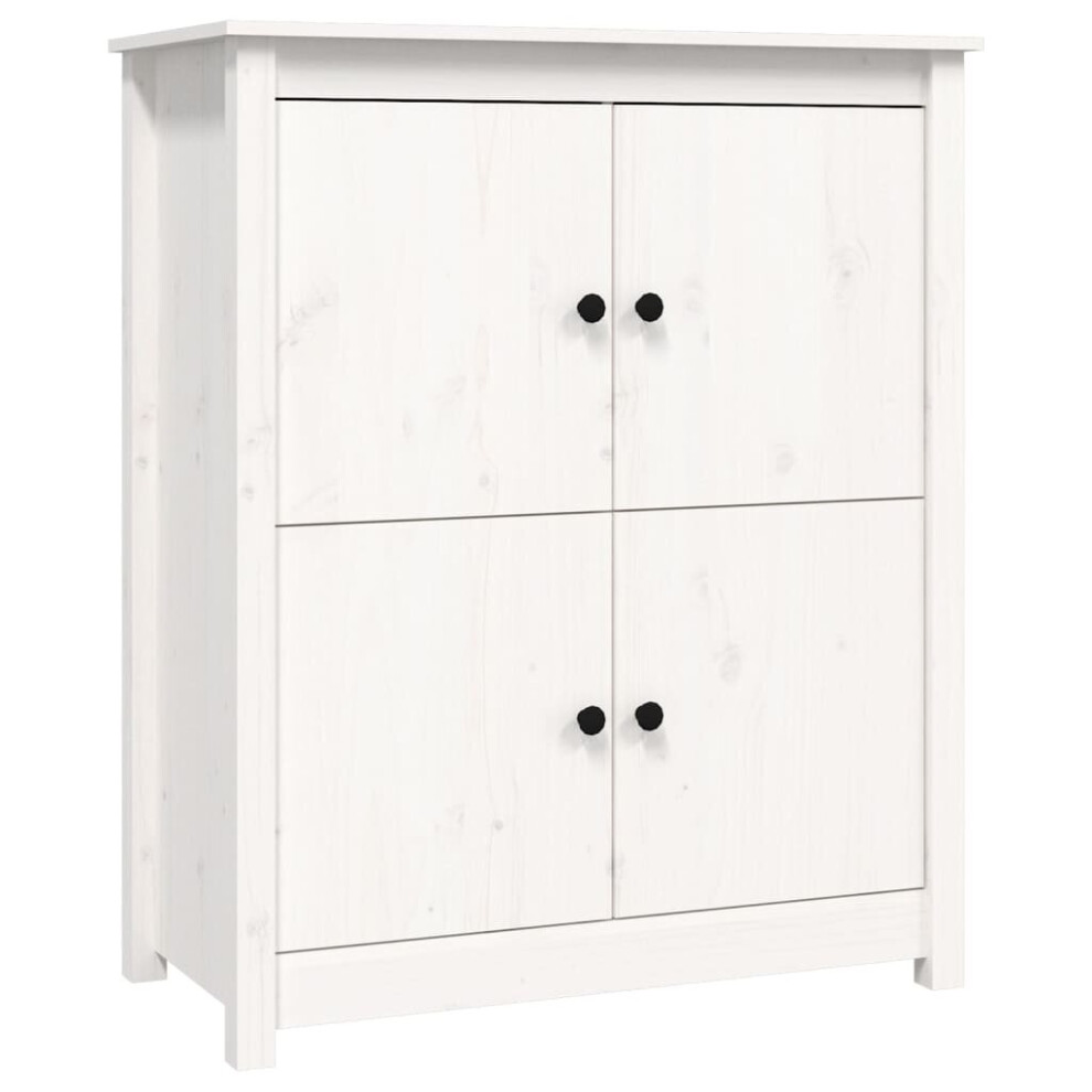 Vidaxl (White) Solid Wood Pine Sideboard Side Cabinet Home Organiser Multi Colours