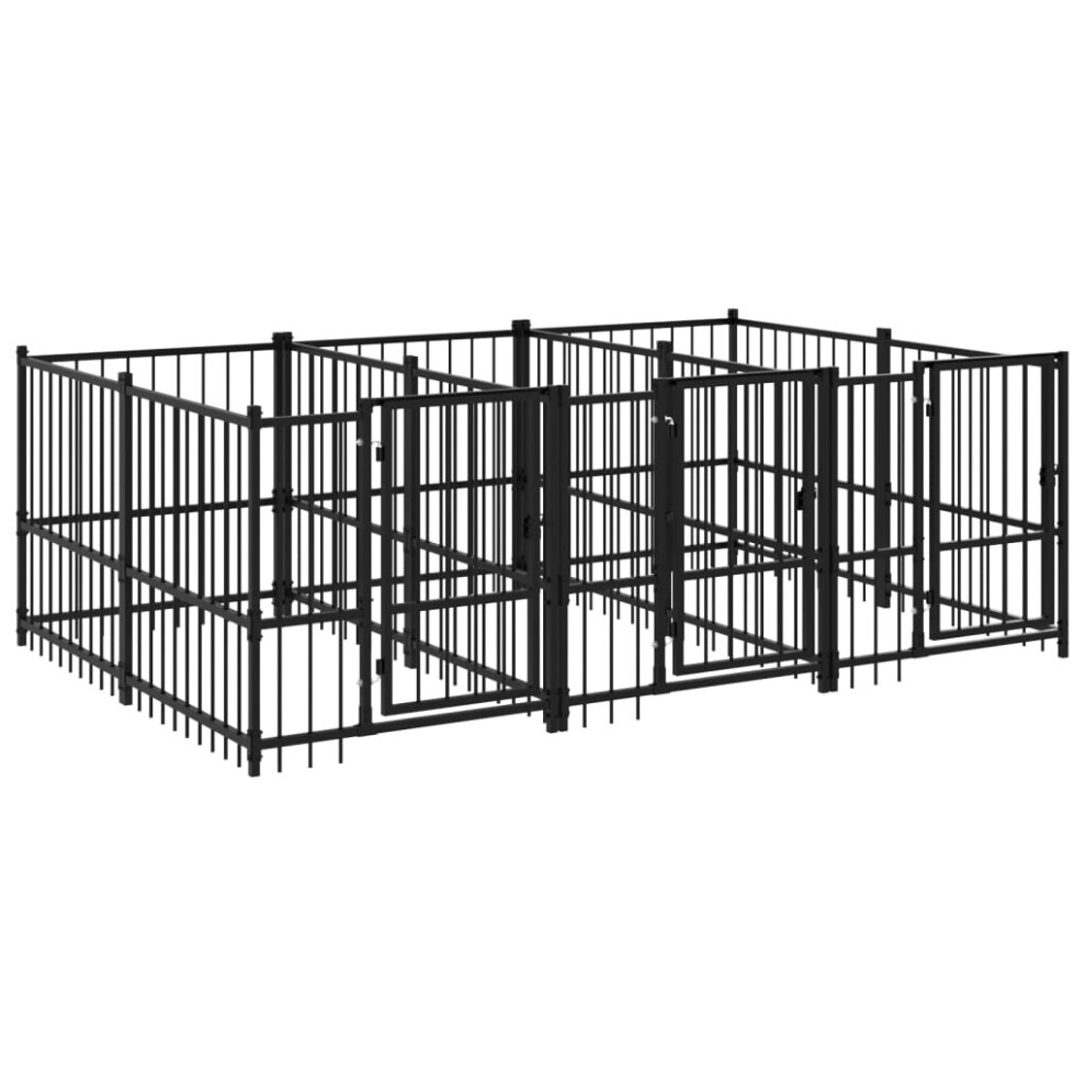 (291 x 193.5 x 100 cm) vidaXL Outdoor Dog Kennel Steel Puppy Crate Pet Cage Enclosure Multi Sizes