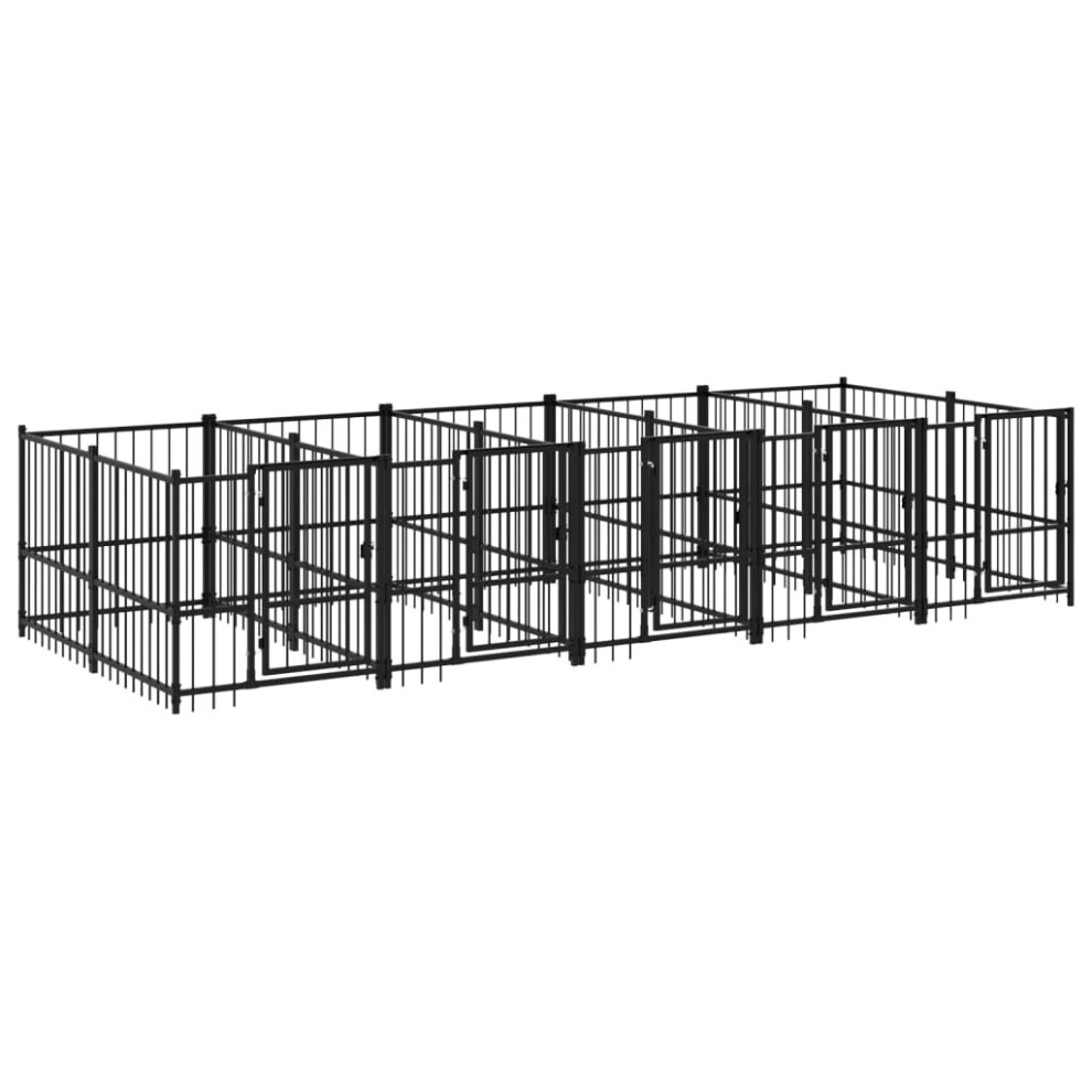 (485 x 193.5 x 100 cm) vidaXL Outdoor Dog Kennel Steel Puppy Crate Pet Cage Enclosure Multi Sizes