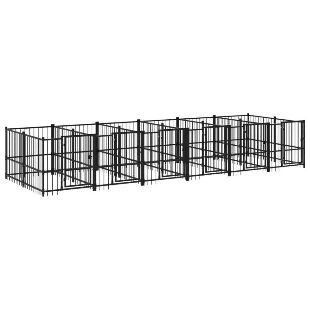 (582 x 193.5 x 100 cm) vidaXL Outdoor Dog Kennel Steel Puppy Crate Pet Cage Enclosure Multi Sizes