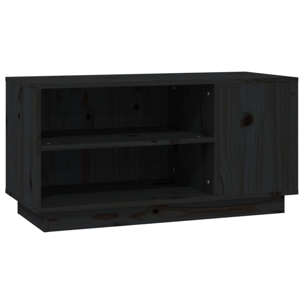Photos - Mount/Stand VidaXL Solid Wood Pine TV Cabinet Wooden TV Stand Media Unit Multi Colours Black 814408 (Black)
