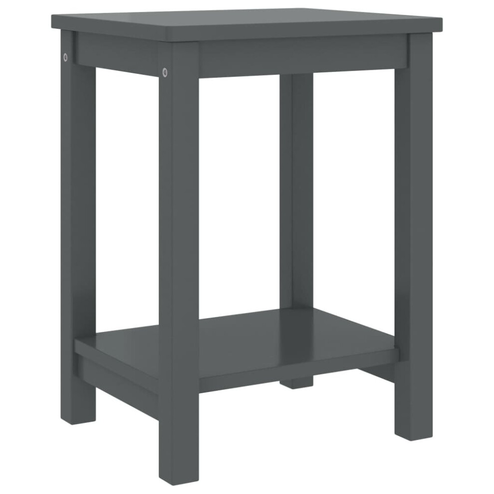(Dark grey) vidaXL Bedside Cabinet Nightstand Sideboard Bed Side Cabinet Solid Pine Wood