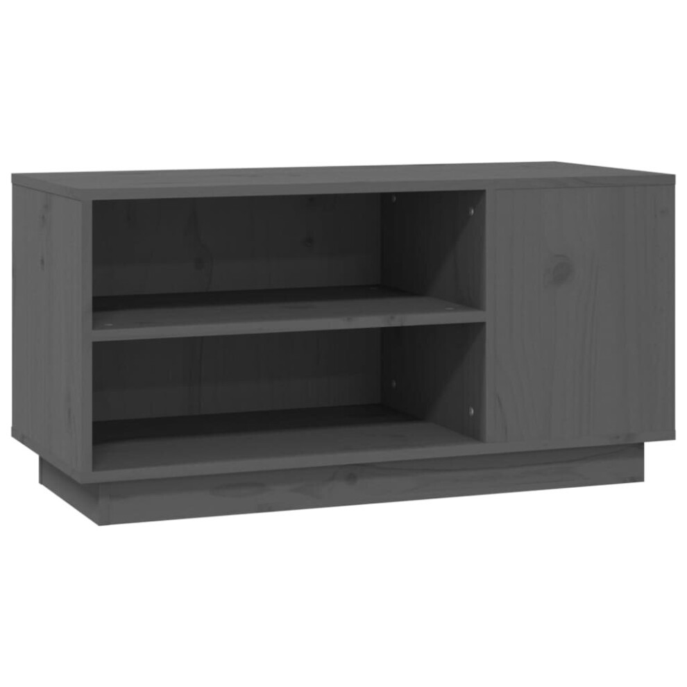 Vidaxl (Grey) Solid Wood Pine Tv Cabinet Wooden Tv Stand Media Unit Multi Colours Grey