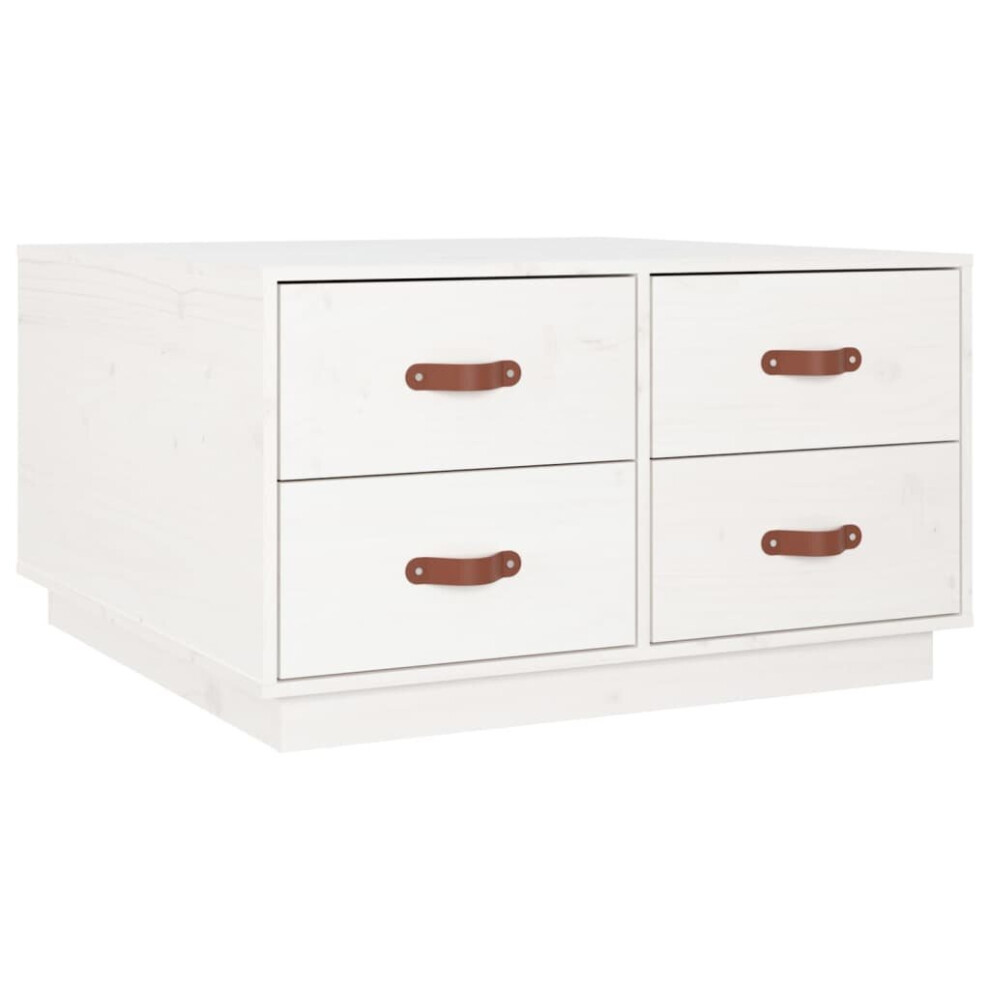 Vidaxl (White) Solid Wood Pine Coffee Table Side Sofa Accent Couch Table Multi Colours